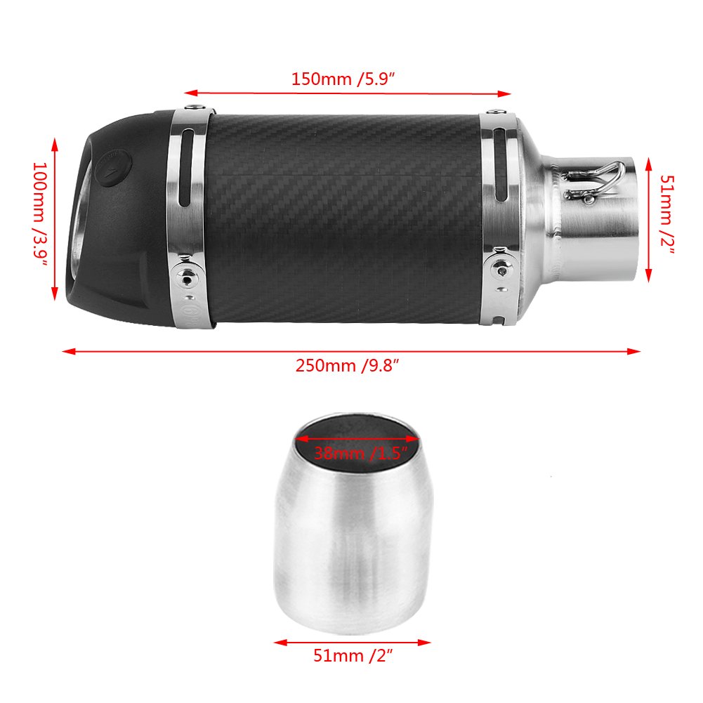 Scarico Moto Universale Terminale Silenziatore adatto perSilenziatore Di In Fibra Carbonio Modificato Con Db Killer 51 Millimetri Sca