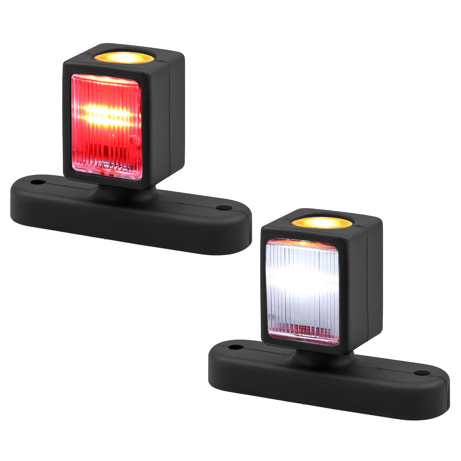 AUTOUTLET LED Begrenzungsleuchten Anhänger, 2PCS Positionsleuchten 10-30V Wasserdicht, Seitenleuchten mit Dual-E9-Mark & Silikon-Basis, Positionsleuchte Seitenmarkierungsleuchten für LKW PKW (187mm)