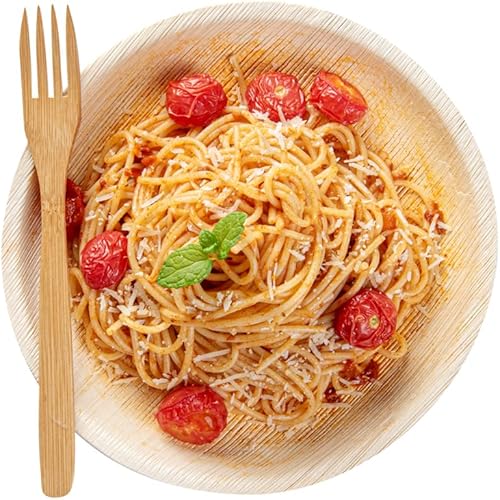 Restaurantware Tenedores desechables de bambú de 8 pulgadas, 100 tenedores de bambú, tenedores de bambú sostenibles y duraderos para picnic,