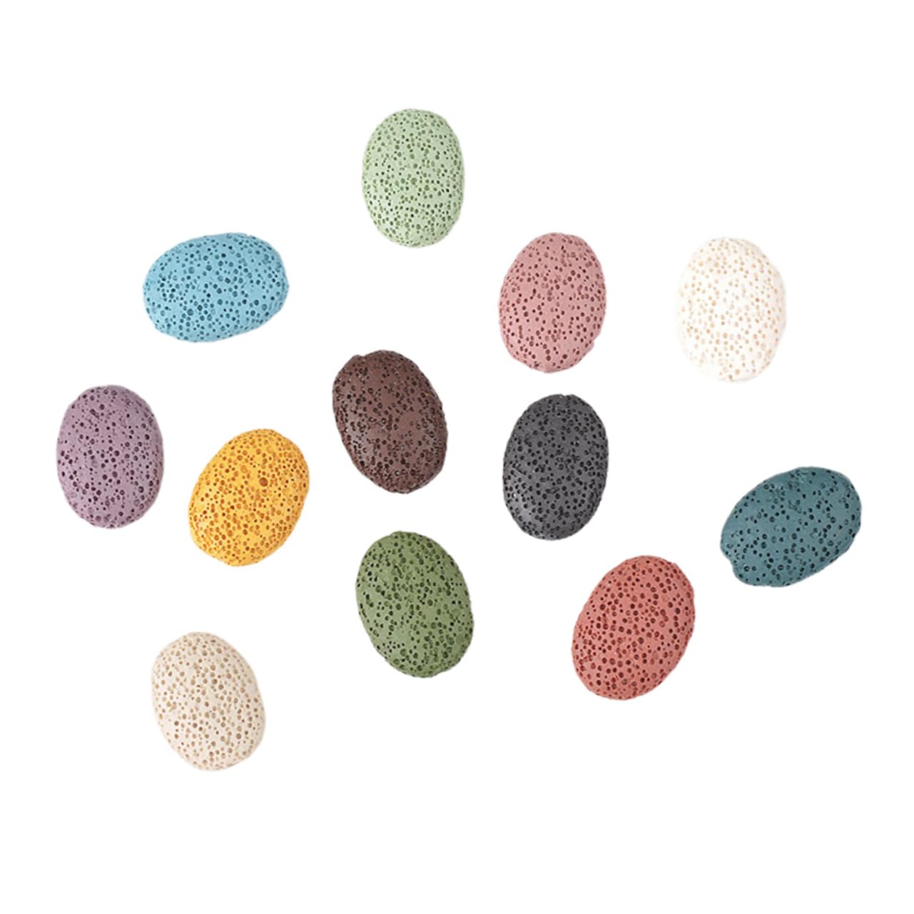 Kit Di 3 Perline Di Chakra Ciondolo Vulcanico Ciondolo Ovale Ciondoli Kit Per La Creazione Di Braccialetti Con Perline Naturali 12 Pezzi*3