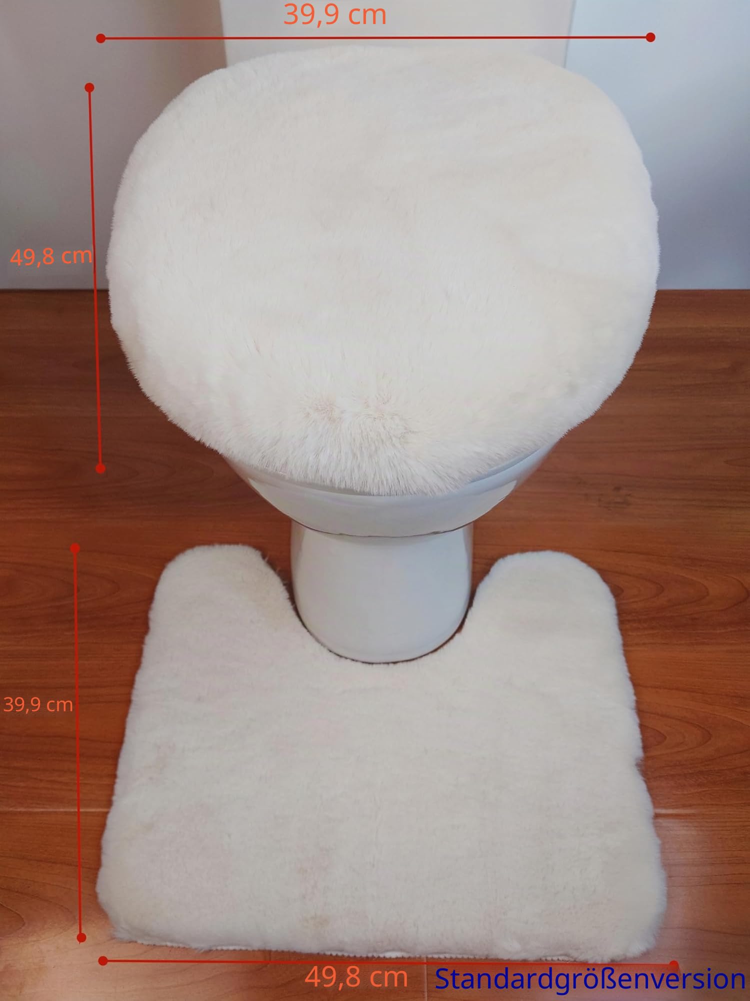 Luxuriöses Toilettensitzkissen im Kaninchen-Plüsch-Stil, maschinenwaschbar, ultraweich, 39,9 x 49,8 cm, Standardgröße, Dunkelgrau