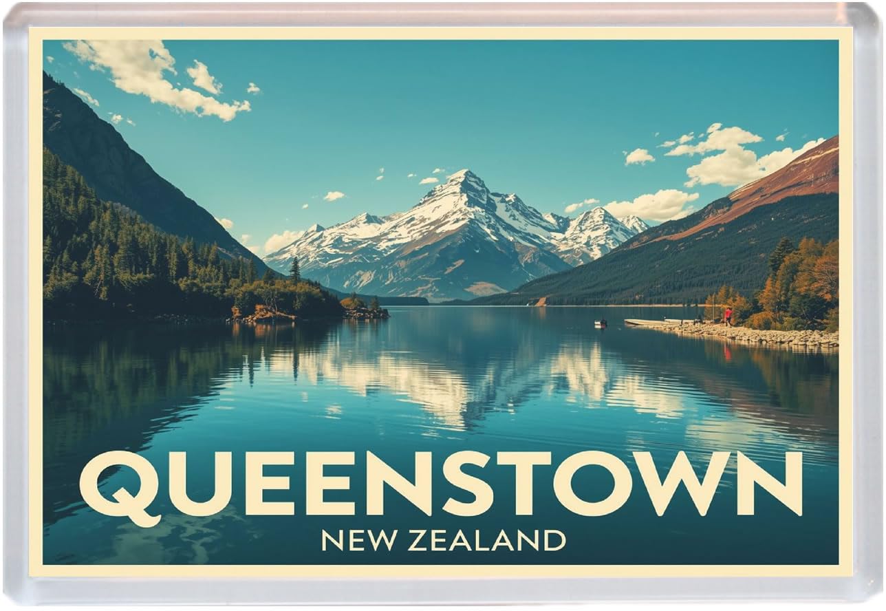Baked Bean Store Multicolor Queenstown - New Zealand - Jumbo Artistic Fridge Magnet 96 X 67Mm Bbsfhm3028
