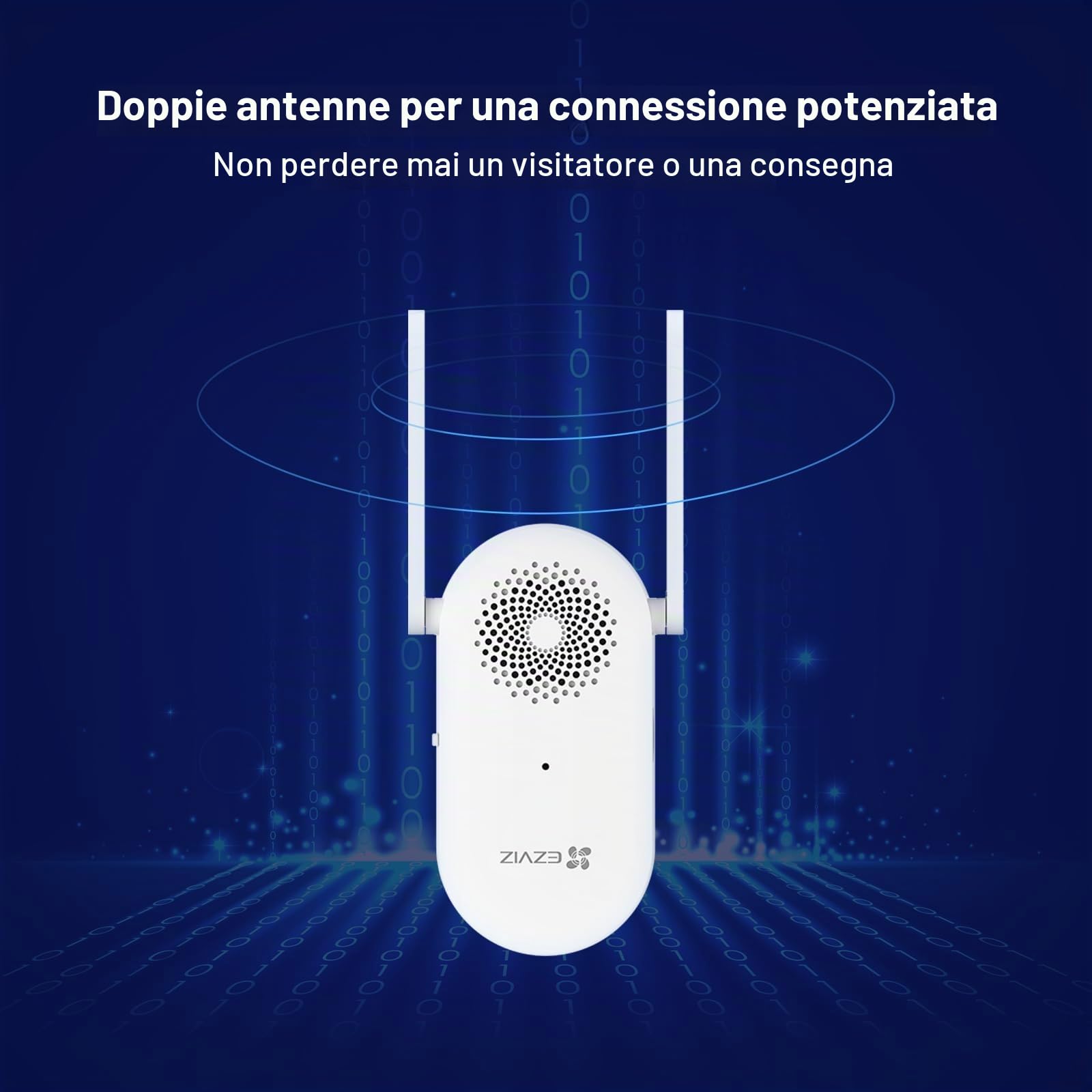 EZVIZ Campanello Wi-Fi per interni, volume regolabile da 0 a 72 dB, 20 suonerie, installazione plug-in, allarme acustico in tempo reale, controllo app, facile installazione, protezione della privacy,