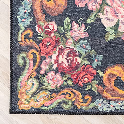FRAAI Blumen Teppich - Estate Rosen Kelim Gold - 115x170cm - Baumwolle, Chenille - Flachgewebe - Geblümt, Rosen kelim… – Bild 8