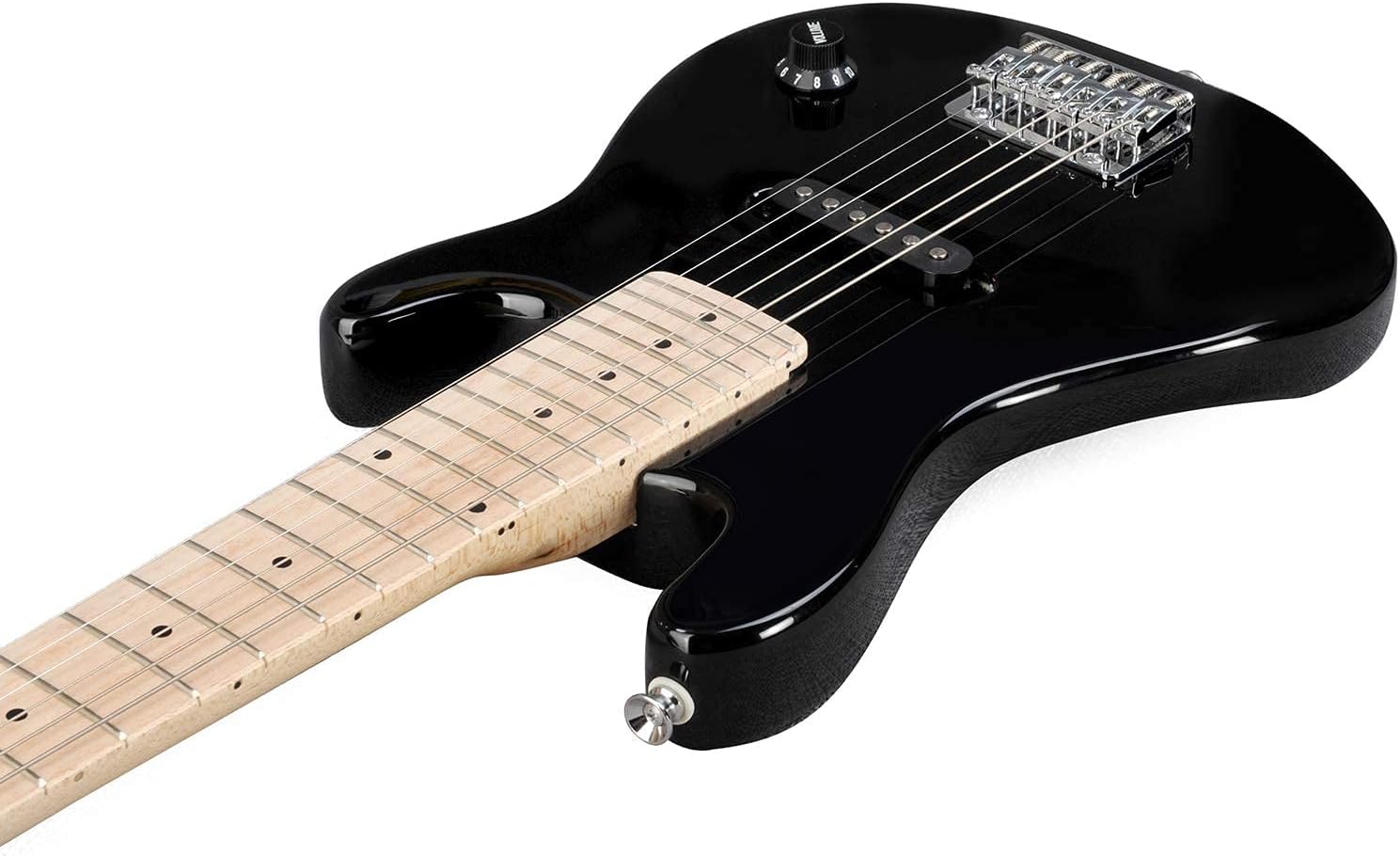 WINZZ EGM100 30 Inches Real Kids Electric Guitar with Beginner Kit, Right Handed, Black