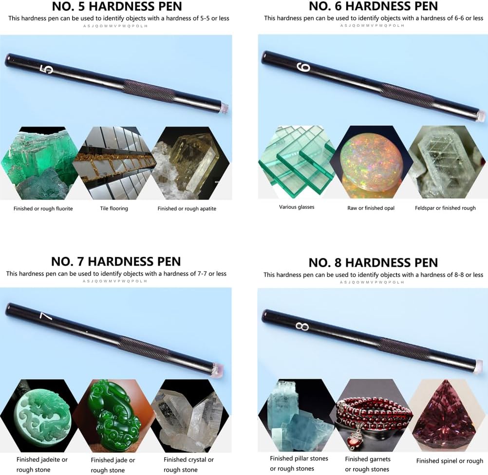 Mohs Hardness Test Kit, Mohs Hardness Picks 5-9 Scratch Tester, Portable Metal Hardness Tester Kit for Gem Jade Jewelry Rock and Mineral Testing