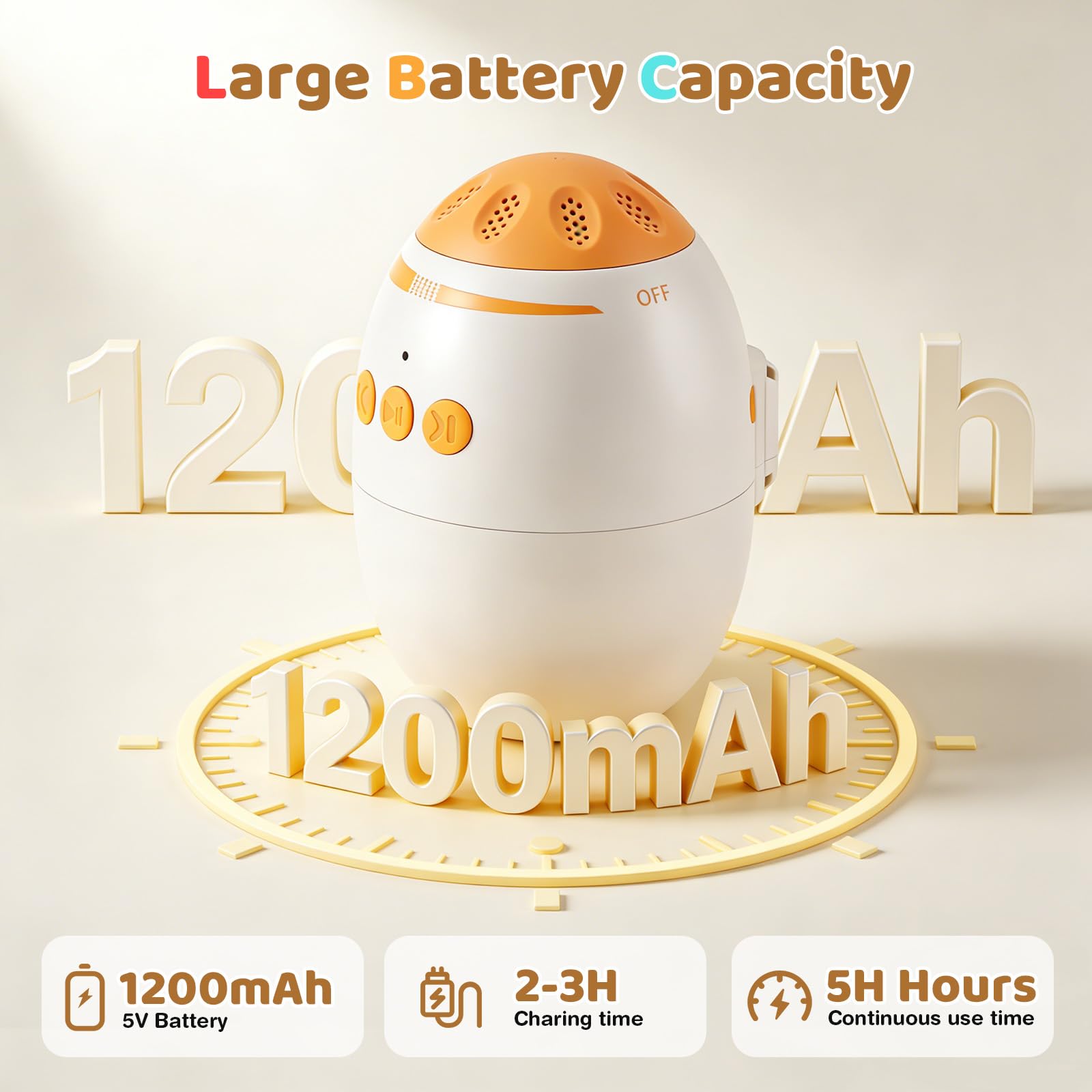 Berceur bébé Rechargeable avec Minuterie 45 Min, Portable Aide au Sommeil de Bébé Berce pour Toute Poussette Cane nacelle Landau, Vitesse Réglable