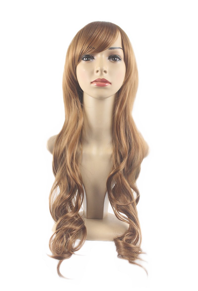 Xiaoyu Perücke Mit Schrägem Pony – Wellenförmig, Blond, 70 Cm Für Party & Cosplay