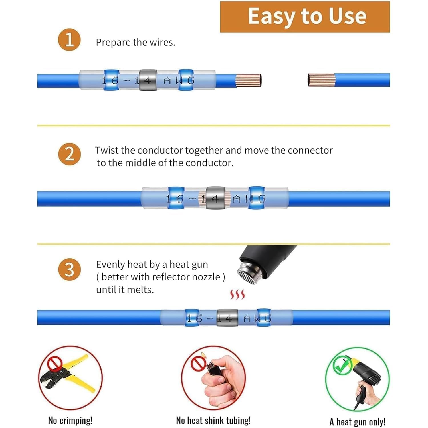 500pcs Electric Wire Connectors, Solder Sealed Wire Connectors, Heat Shrink Connectors - Image 3