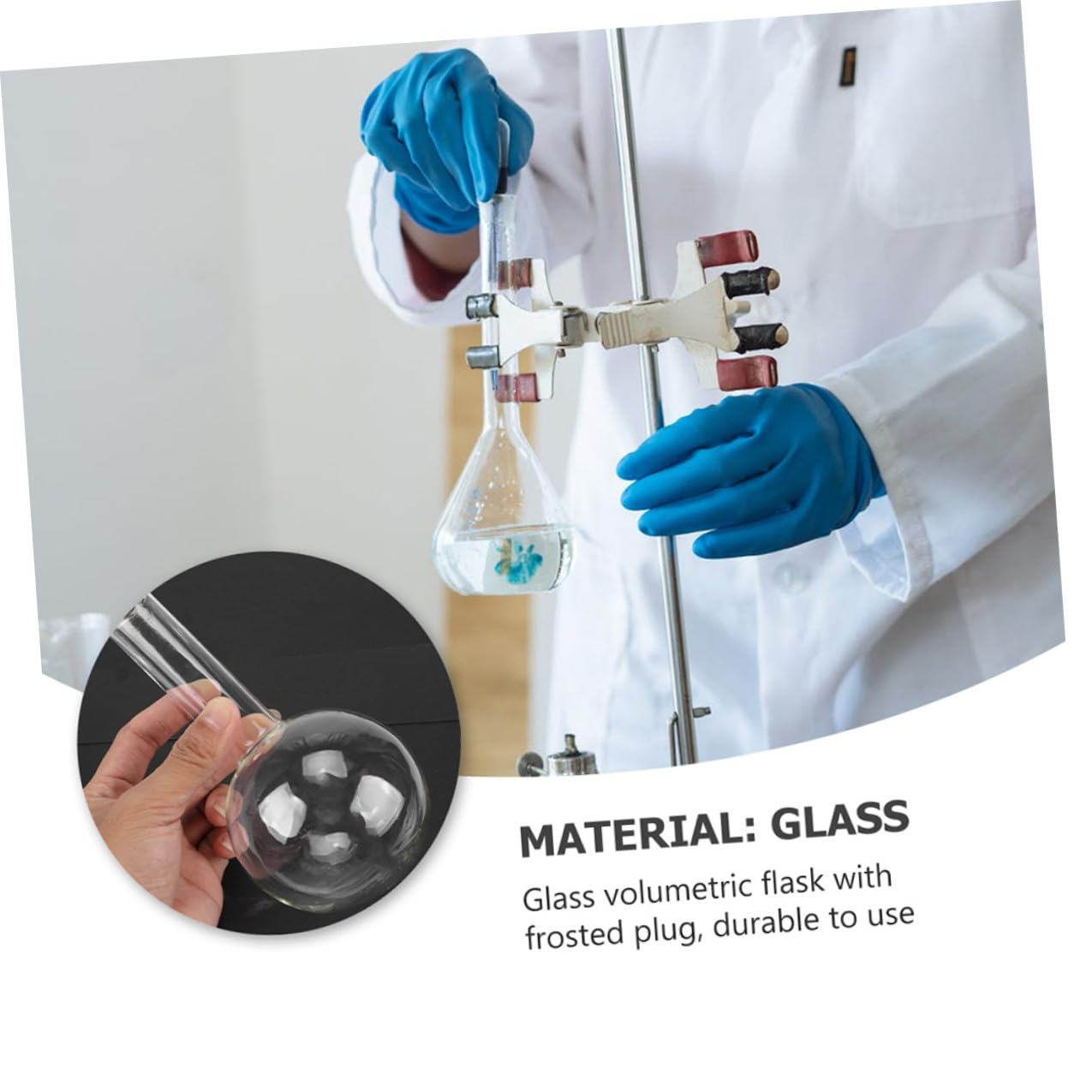 2 Stück Glaskolben Rund mit Rundem Boden aus Glas Tragbar und Leichtgewichtig für Labor und Forschung mit Abschlussatmosphäre für Präzise Experimente