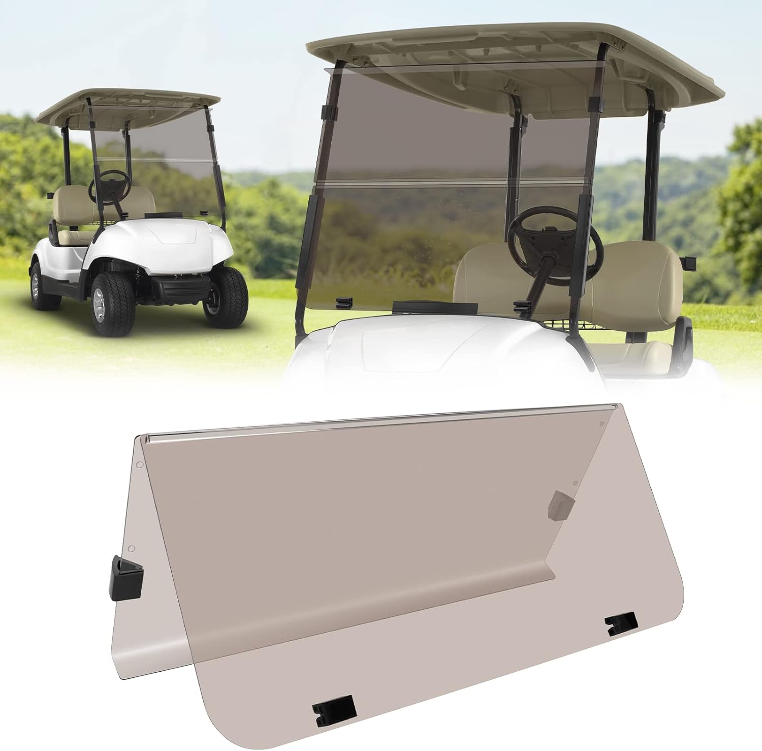 G14 G16 G19 (1995-2003) for Yamaha Tinted Golf Cart Windshield Fold Down With Gas and Electric Model (Tinted)