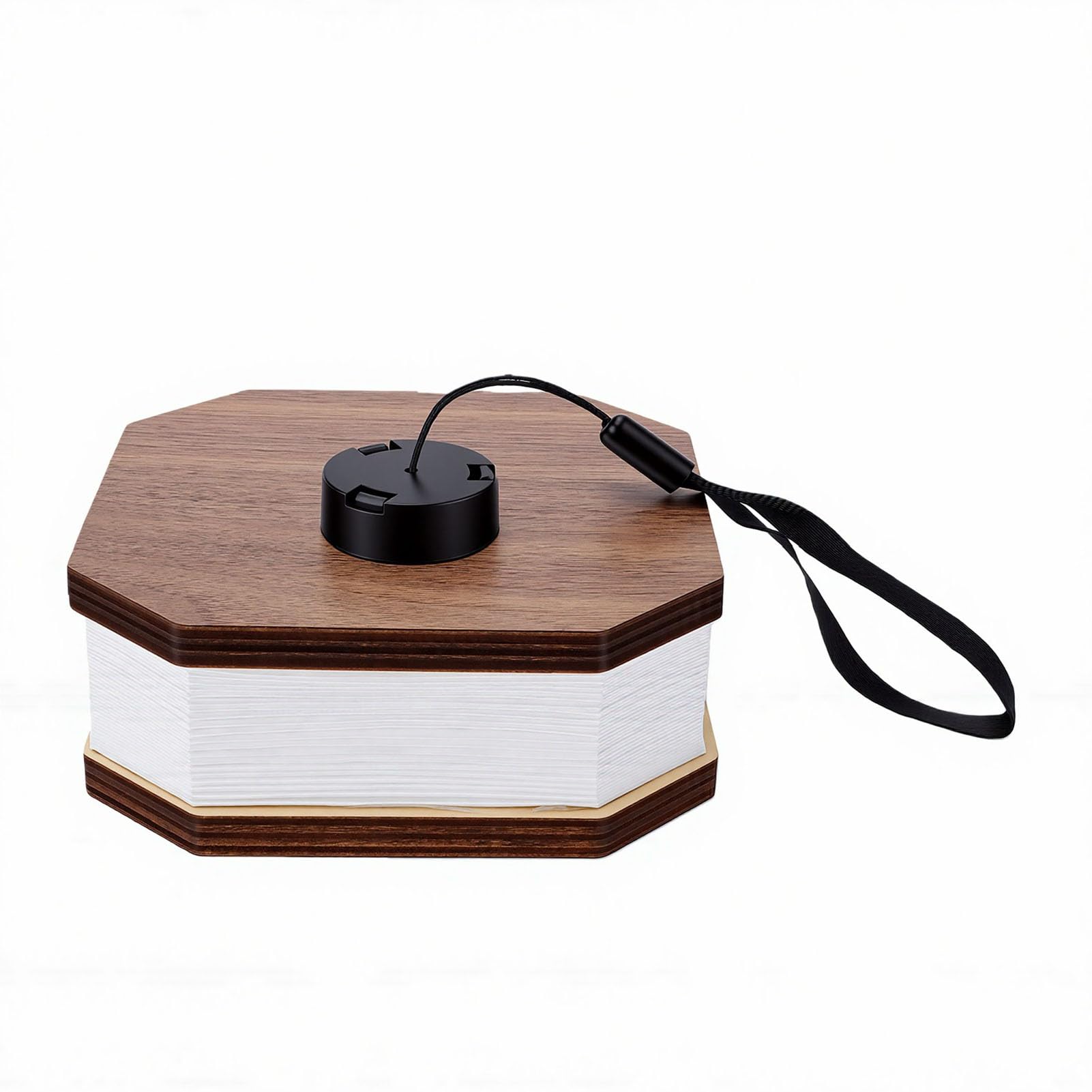 Karlak Lámpara de Libro de Madera, Luz Lectura Portátil Recargable 2,5 W para Dormir y Viajar, Diseño Acordeón Plegable (Nogal negro)