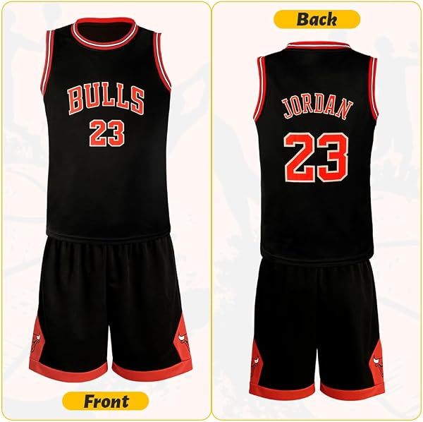 BSBUY Maillot Basket Enfant, Basket Tenue Garçons Respirant Séchage Rapide, Ensemble de Maillot et Short Cool pour Garçons, Débardeur Actif Enfant Léger - 4