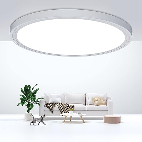Lámpara de techo de montaje empotrado, luz LED plana de 24 W para techo, 6000 K 2200 lúmenes, lámpara blanca redonda ultrafina para dormitorio,