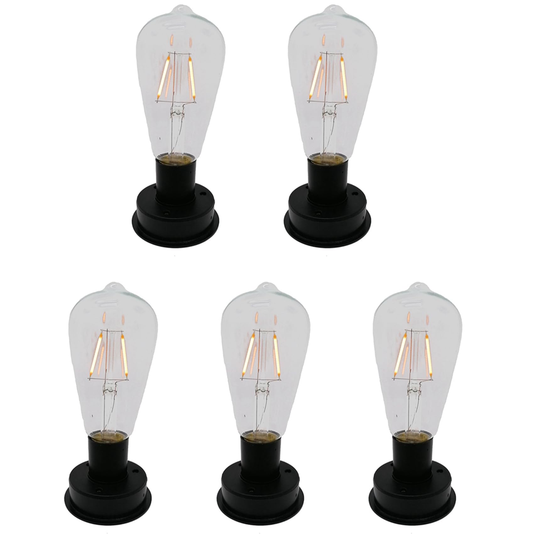 Hndhbfgrt 5Pc Solar LED Filament Bulb Lamp 2800K Automatic Light Sensors Fence Night Lights for Garden Lamp(8.5cm)