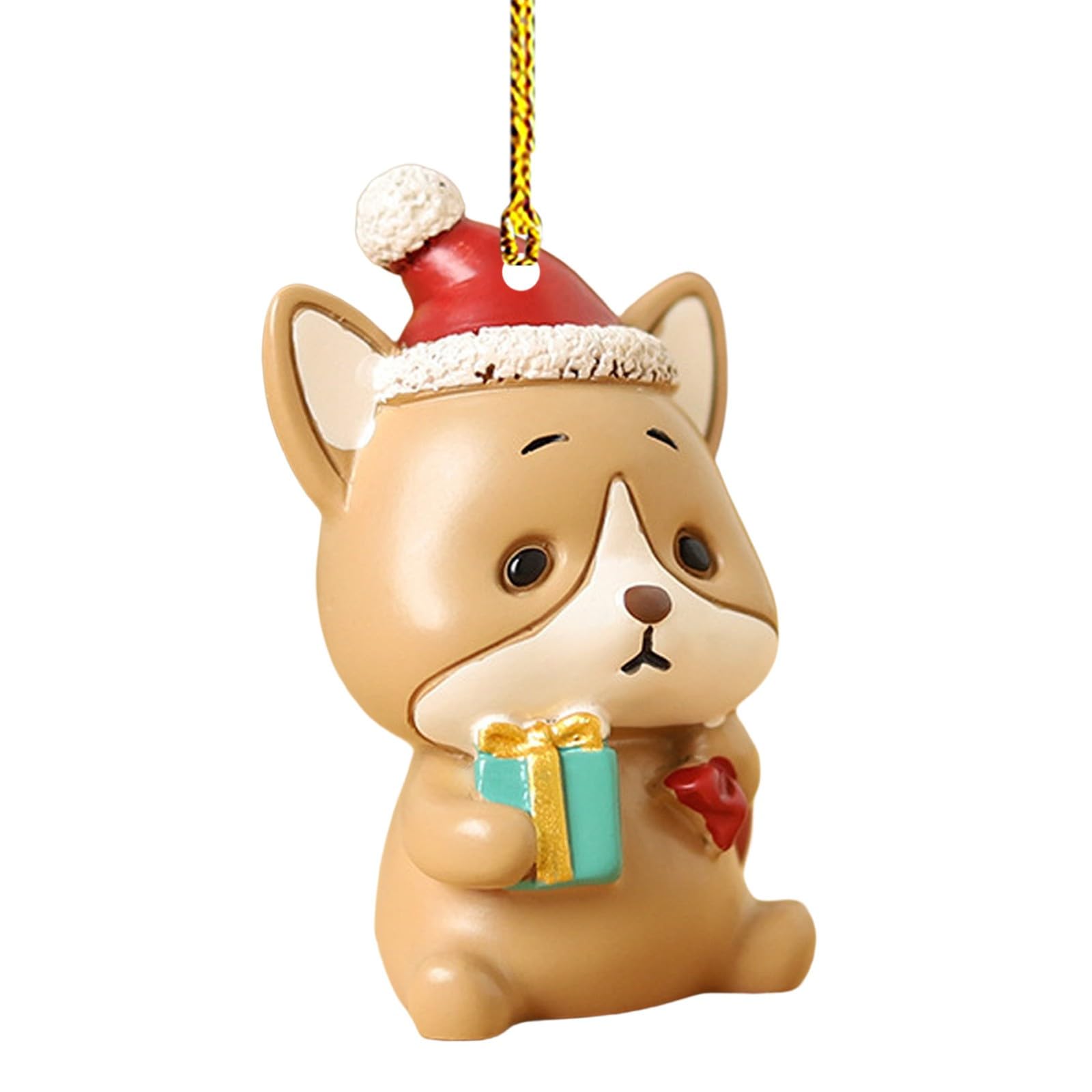 Graziosa decorazione a forma di animali in acrilico, mini gancio per albero di Natale, elefante, cane, pupazzo di neve a infrarossi, per interni (E, taglia unica