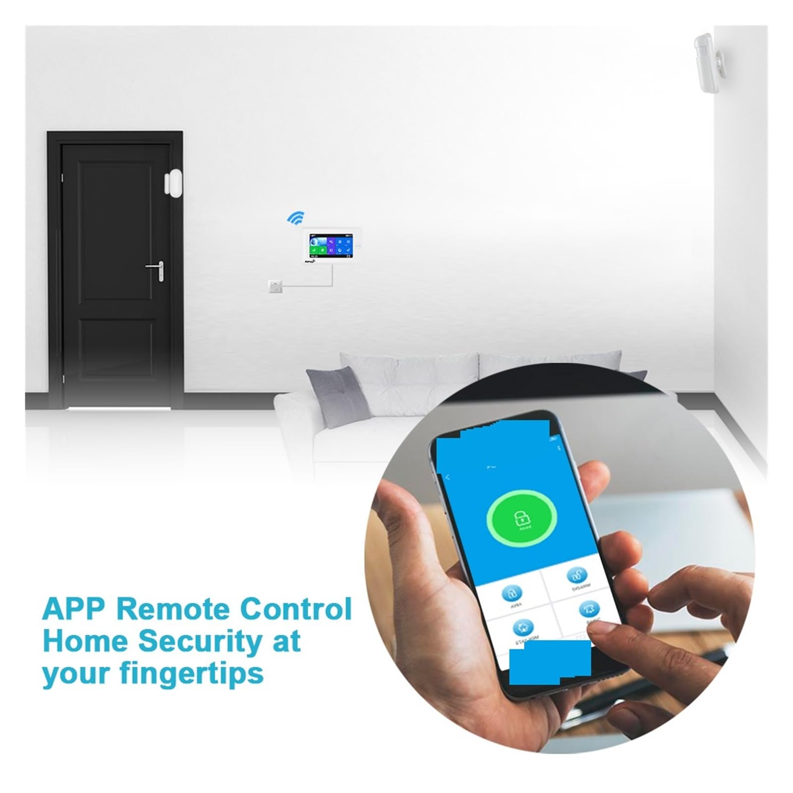 Sistema de Alarma, El Equipo Elegante del De Alarma Ladrón La Seguridad Hogar gsm Desarma Brazo Control Remoto Pantalla Táctil 4,3 Pulgadas(Solar Outdoor Siren)