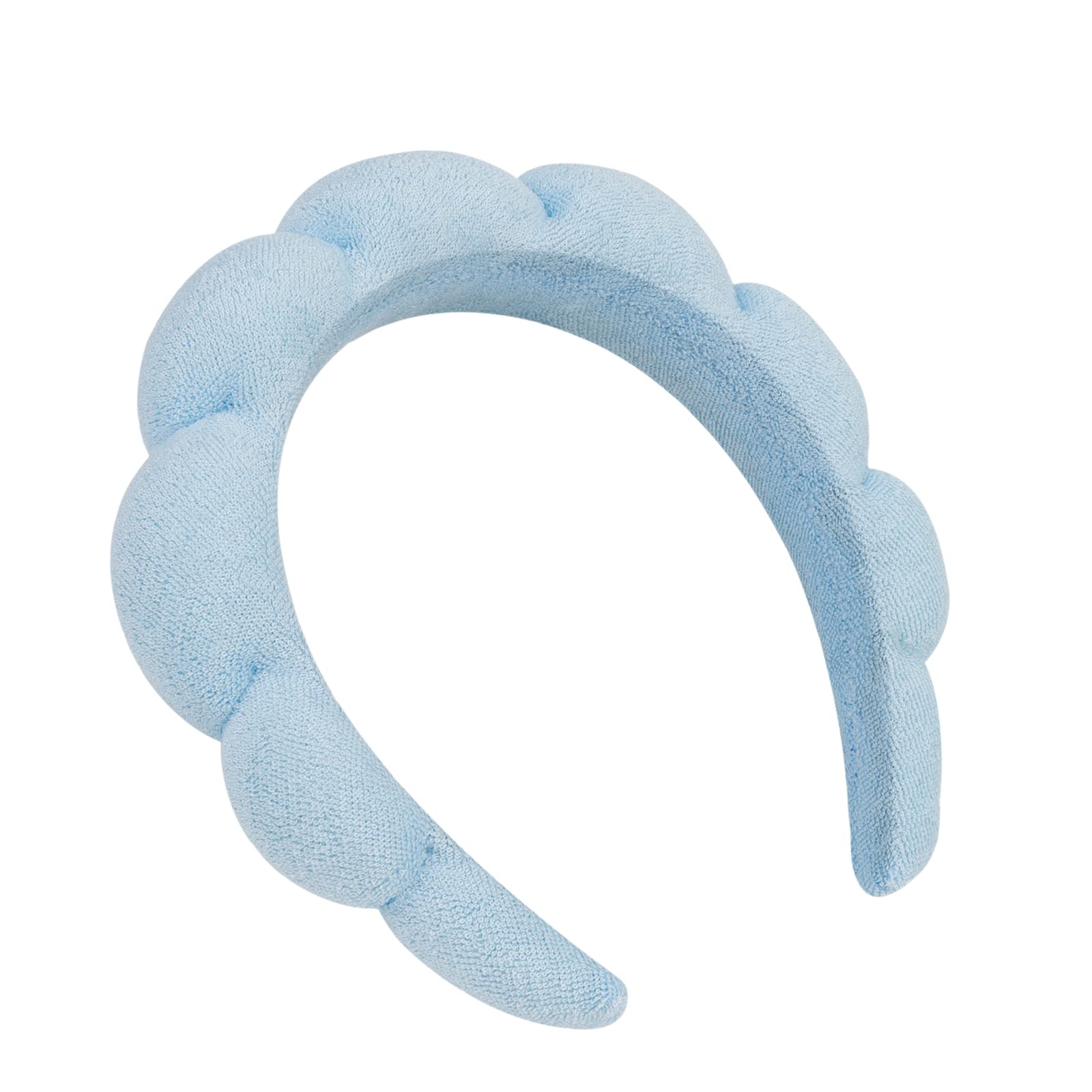 Women Spa Headband, Blue - Soft and Comfortable Headband for Washing Face, Makeup Removal, Yoga, Sports, Skincare, Hair Accessories for Women and Girls