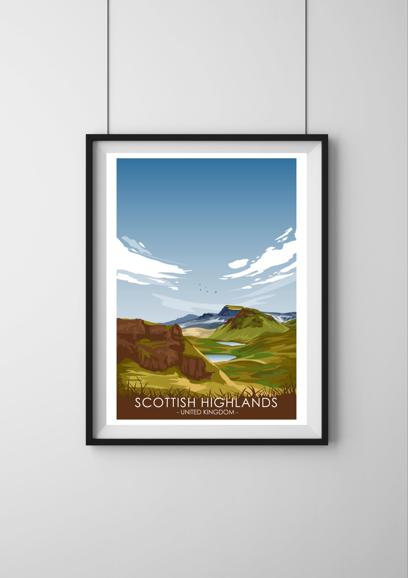 UK Travel Print UK Cities and Shires, Handmade Print Of The Beautiful Places of United Kingdom, UK Artwork Wall Art Poster For New Home Kitchen Print (Scottish Highlands, A4 Unframed Print) - Image 4