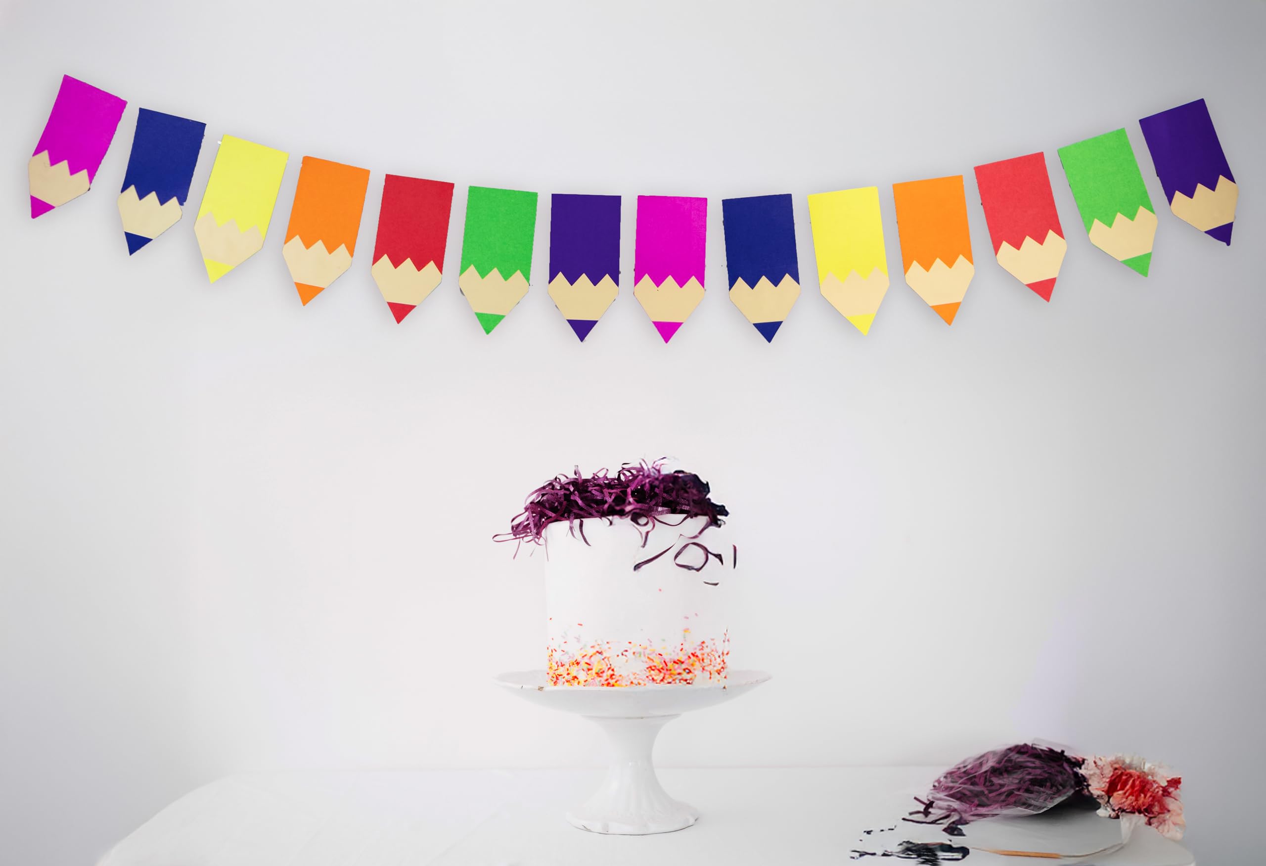 28 Vibrant Crayon Themed | Decorative Banner | for Classroom Decoration | Back to School, Kids' Party | Teacher Appreciation | Art & Craft Theme Decor