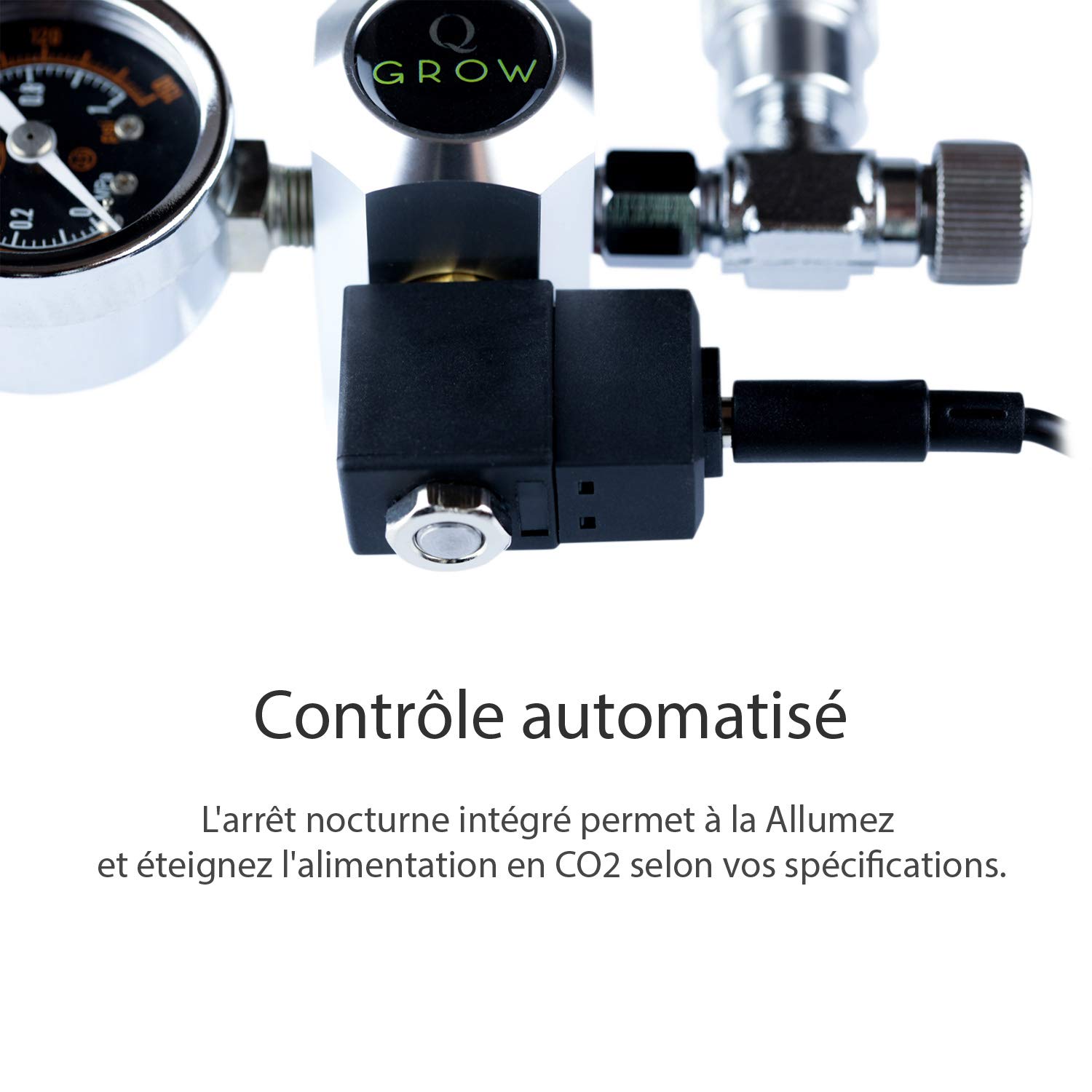 Réducteur de Pression CO2 avec Arrêt Nocturne, Régulateur de Pression pour Aquarium, Aquariophilie avec Compteur de Bulles d'air