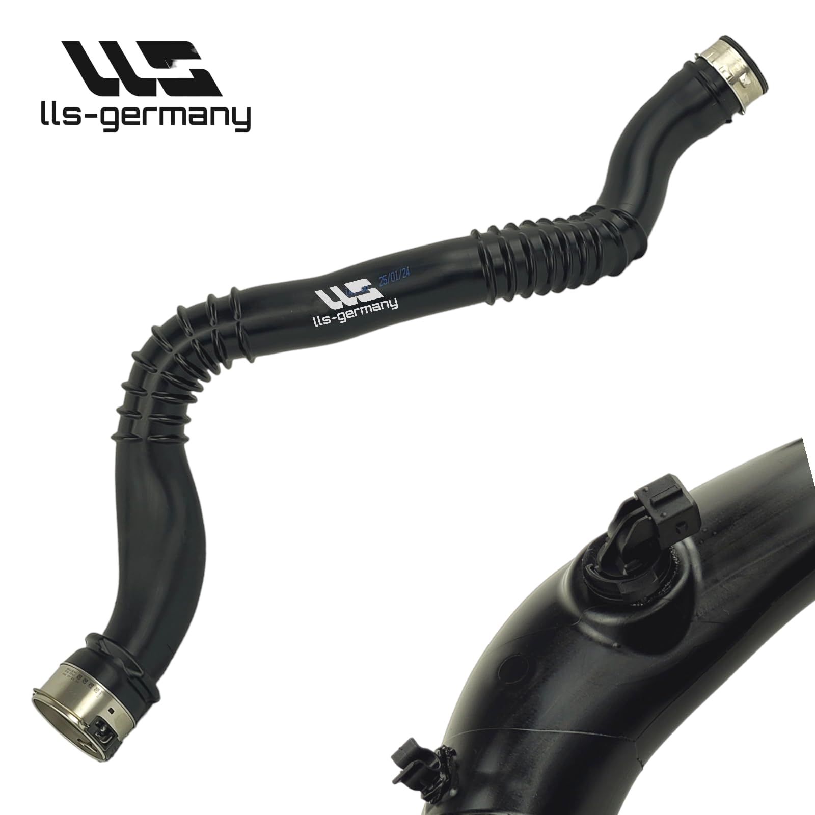 LLS-GERMANY Tuyau Turbo compatible avec B M W Série 3 (E90, E91, E92, E93), 316d, 318d, 320d, 320xd, 11617797483, 1161-7797483, 11614724502, 1161-47245, raccord original HENN