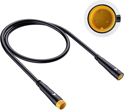 3PIN Ebike Extension Cable for Bafang Mid & Hub Motors - 57CM 2.4" Waterproof Electric Bike Extension Cable Compatible with Thumb Throttle, Twist Throttle, Brake Lever, and Gear Sensor