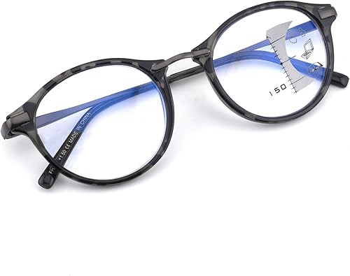 Gafas de lectura redondas para mujeres y hombres, multienfoque progresivolente ampliada completa, bloqueador de luz azul
