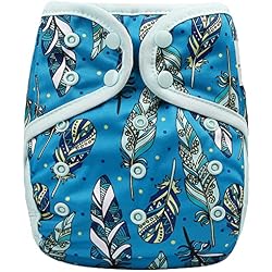 OsoCozy One Size Cloth Diaper Covers - Adjustable Snap Fit & Double Leg Gussets for Baby Boys & Girls from 8-35 Pounds. Use with Prefold, Flat or Fitted Cloth Diapers or Snap-in Inserts.