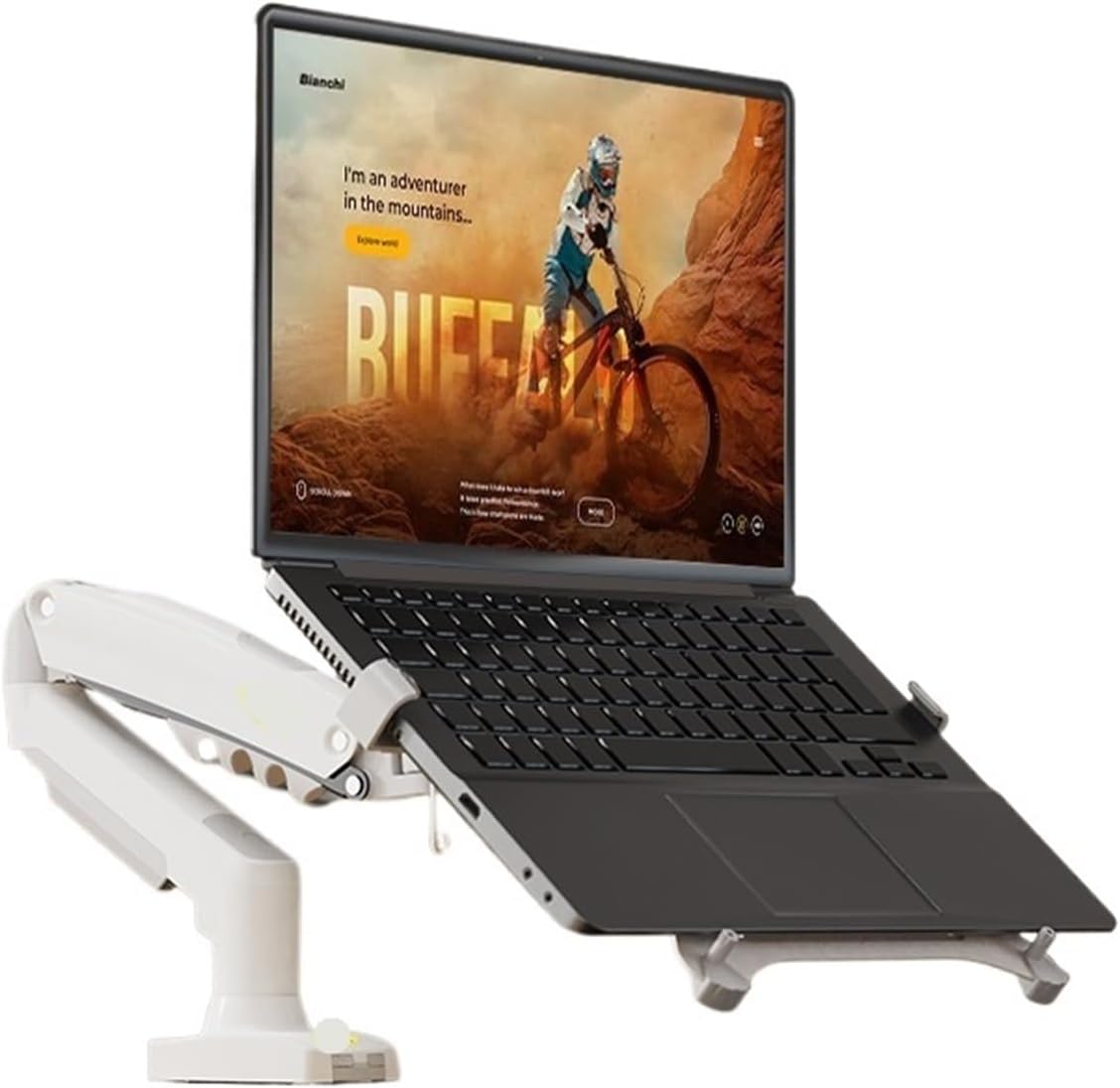 stand desktop elevated rack support cooling bracket shelf lift tablet rotating standing vertical girl F80-FP white