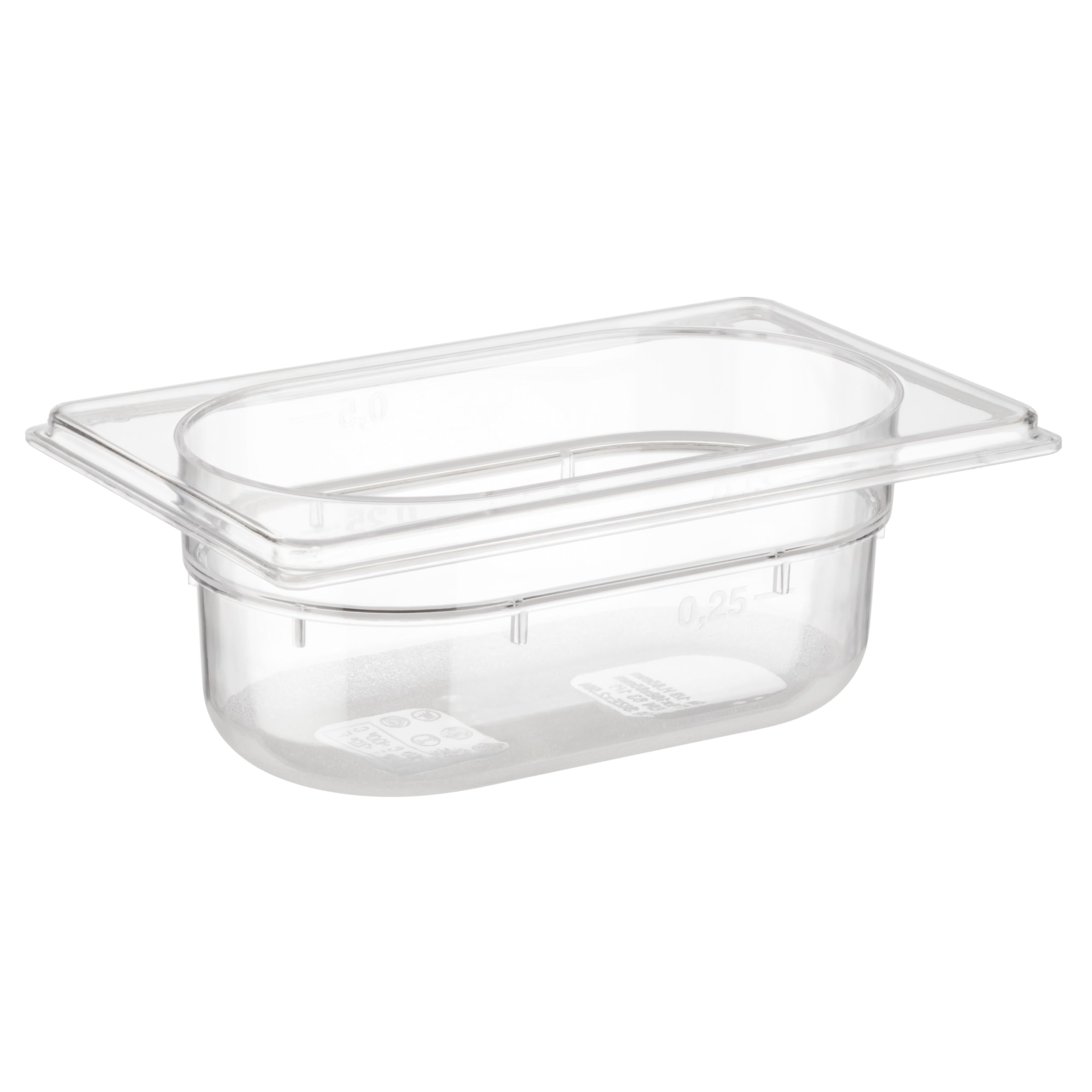 APS 82050 GN 1/9 Polycarbonat Behälter, 17, 6 x 10, 2 x 6, 5 cm 0.6 ltr.