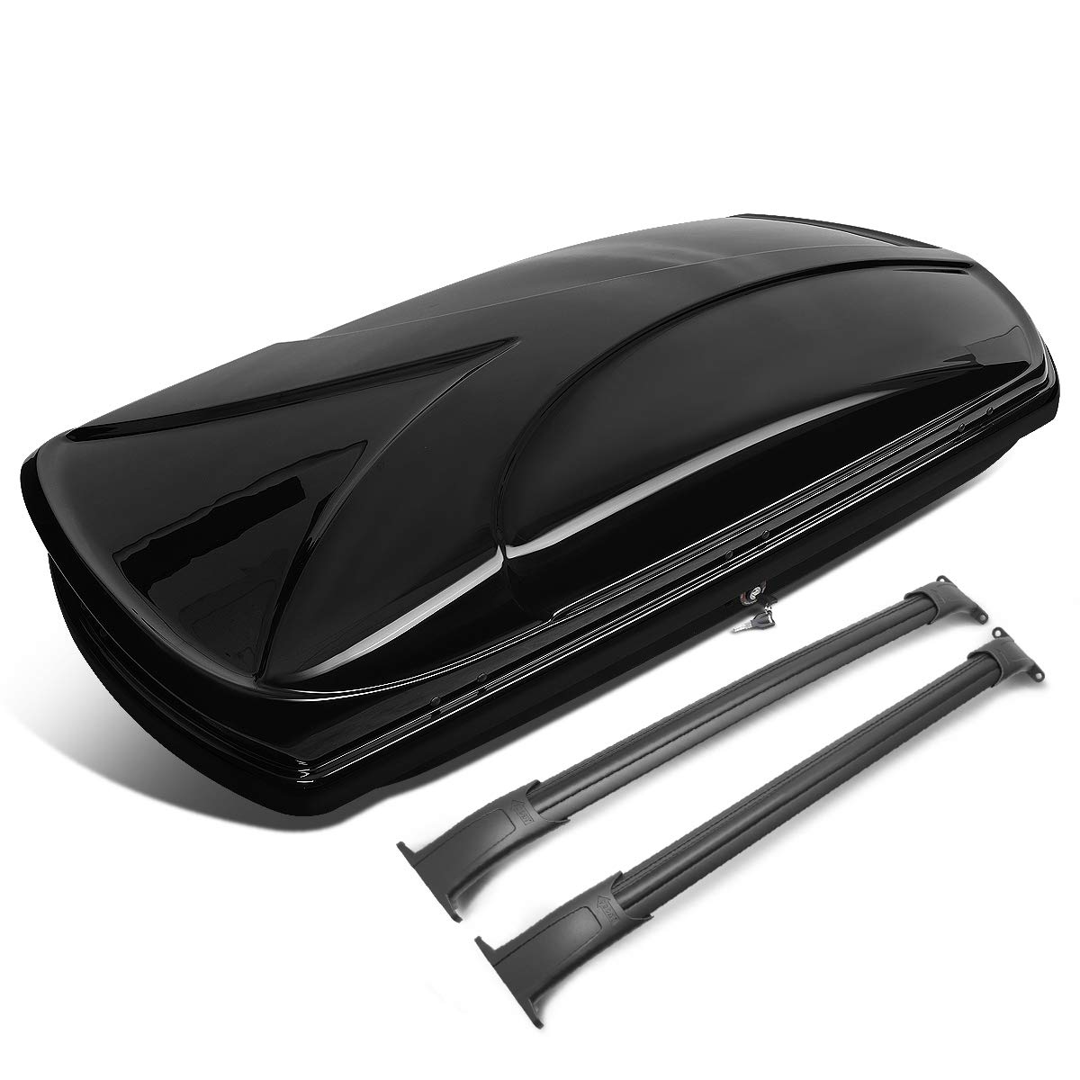 Buy DNA MOTORING PTZTL8128BK Roof Top Cargo Box + Pair Aluminum