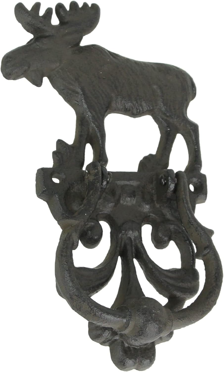 Cast Iron Decorative Moose Door Knocker Rustic Forest Antique Home Decor