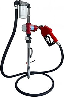 Fuel Transfer Pump 15GPM 12V DC Transfer Pump with Discharge Hose & Automatic Nozzle Cast Iron Heavy Duty for Gasoline, Diesel Fuel, Kerosene, Biodiesel Vahaha