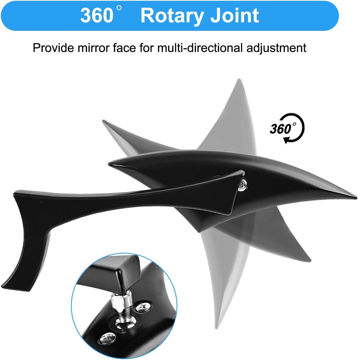 Nifeida 8mm/10mm Motorcycle Spear Blade Rearview Side Mirrors, Chrome Motorcycle Cruiser Blade Mirrors fit for Harley Cruiser Chopper Sportbike Dyna Softail Street Bike Scooter Dirt Bike, Pair