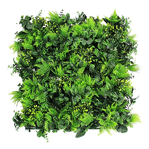 Uland Planta de setos Artificiales, Plástico Césped Falso Planta Verde Cobertura, Decoración De La Cerca Privacidad del Jardín, 12 Piezas De 20