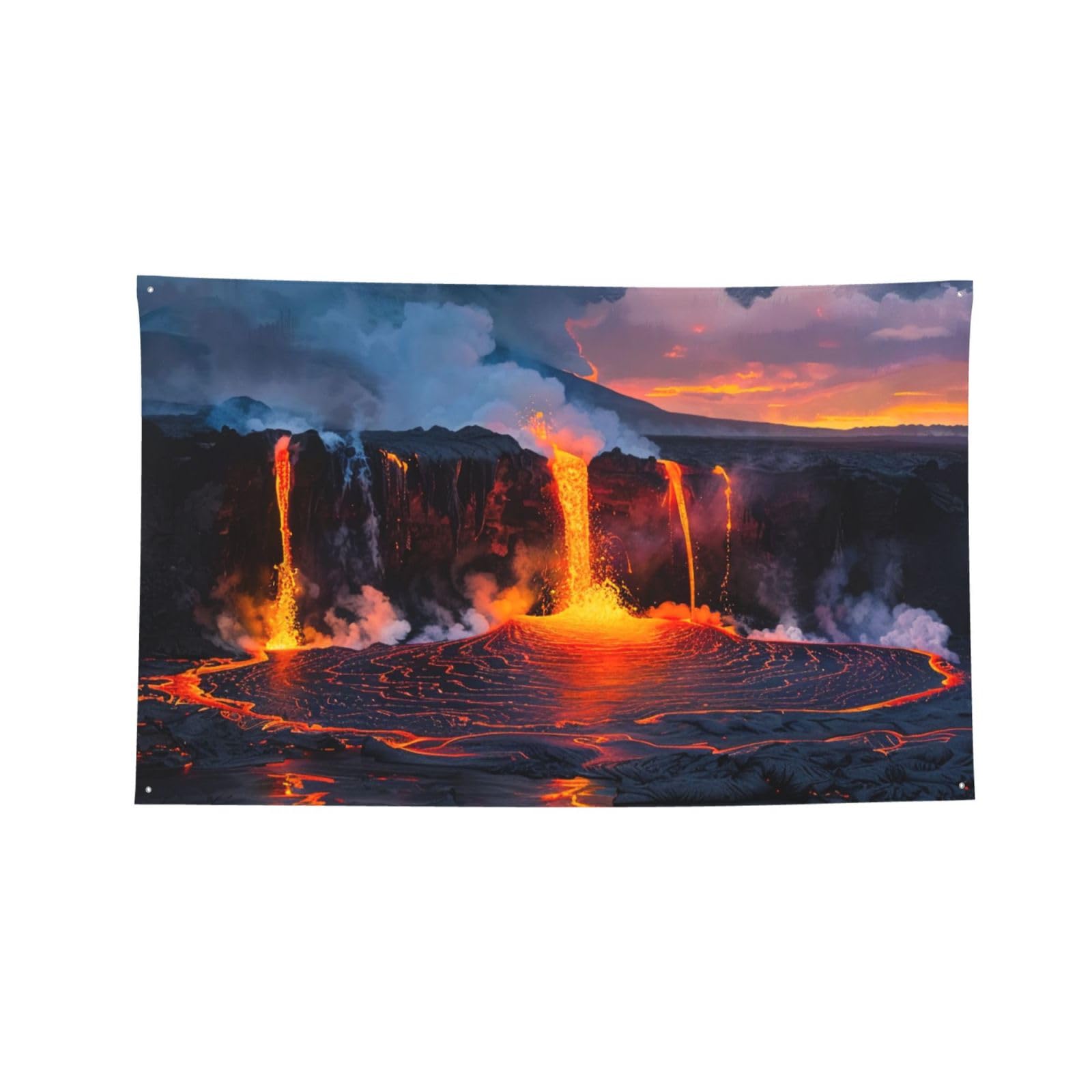 Bannière volcan pour fête en plein air et déco murale de grand dortoir Kilauea