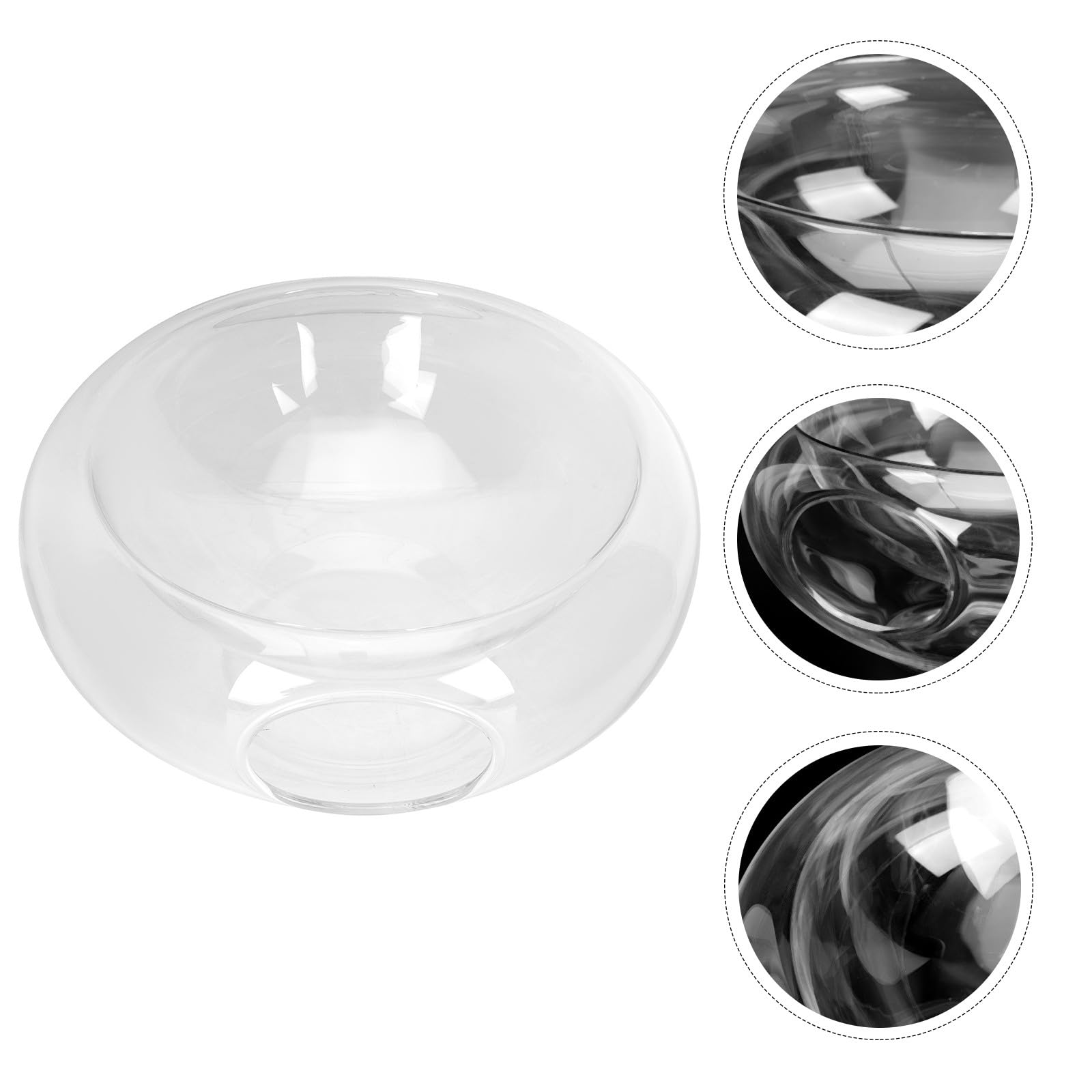 FOMIYES Ciotola Salad Bowl in Vetro Borosilicato Alto, Rotonda | Trasparenza Cristallina, Superficie Liscia e Pulizia Semplice, Lavorazione Curata per Uso Quotidiano