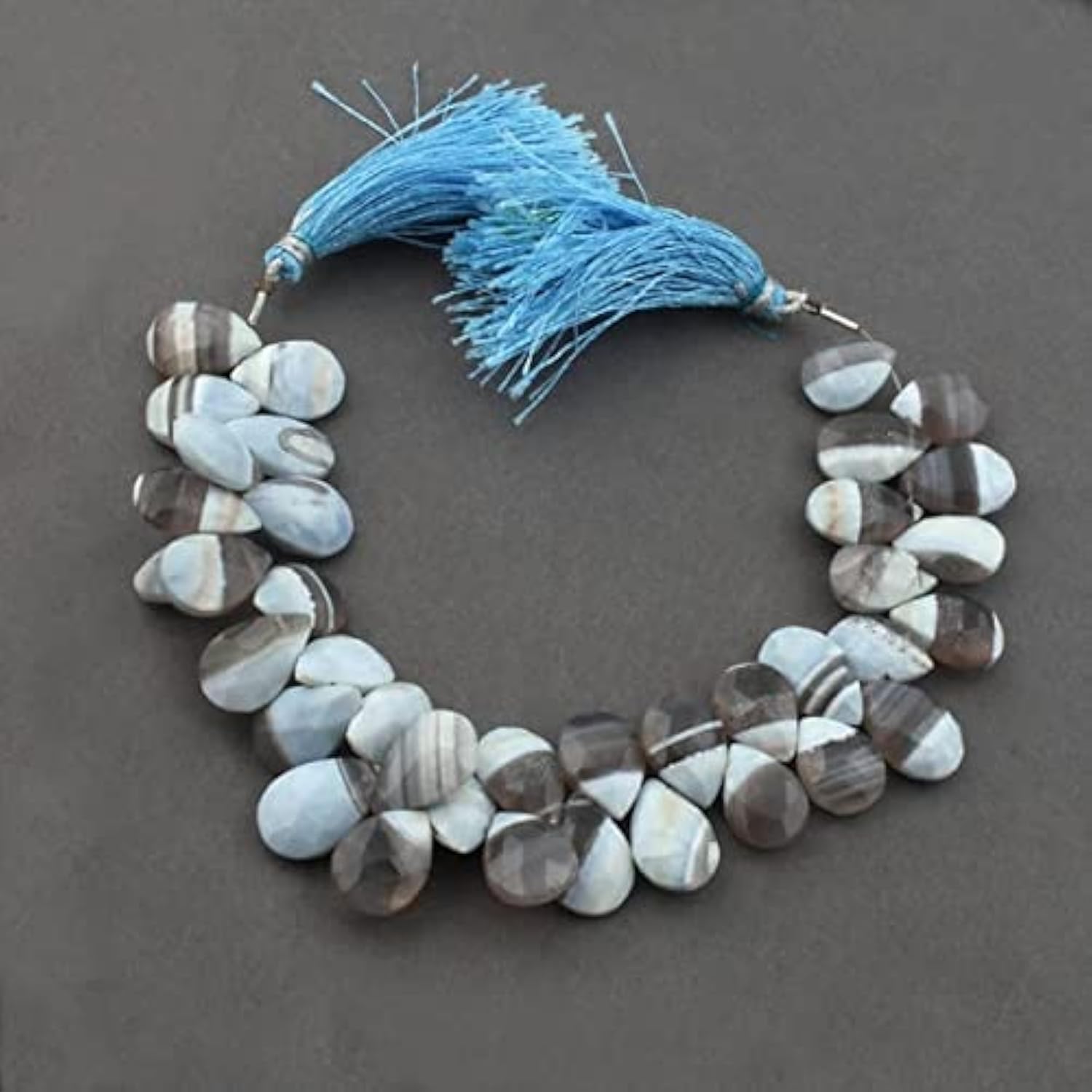 Opale boulder en briolettes facettées LKBEADS, gemmes poire d'exception 14-16mm