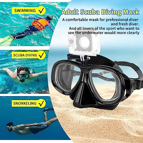 Nearsighted Snorkeling Gear for Adults Youth, Professional Shortsighted Full Dry Top Silicone Snorkel Set, Anti-Fog Diving Mask with Detachable Camera Mount for Scuba Diving, Spearfishing, Freediving - image 6