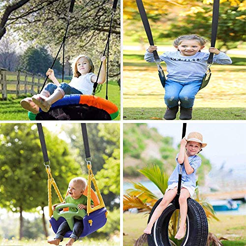 YUEMING Schommelbevestiging, Hangmat Bevestiging, Schommel Ophanging Riem Kit met 2 Karabijnhaken en D-ringen, Houdt tot… - Afbeelding 8