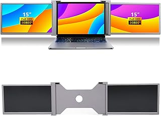 extensor de monitor duplo dobr¨¢vel 15 polegadas FHD 1080 p ips,Extensor de tela dupla, design dobr¨¢vel de suporte, monitor port¨¢til para windows notebook chrome mac(space gray), Extensor duplo m