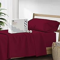 Vista 44 de Mayfair Linen - Juego de sábanas 100% algodón, tamaño Queen, 500 hilos, 4 piezas (azul claro), suave, refrescante, sábana de algodón satinado