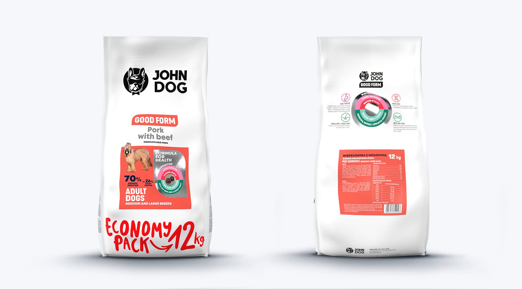 KARMA John Dog GOOD FORM ADULT WIEPRZOWINA Z WOŁOWINĄ 12 kg