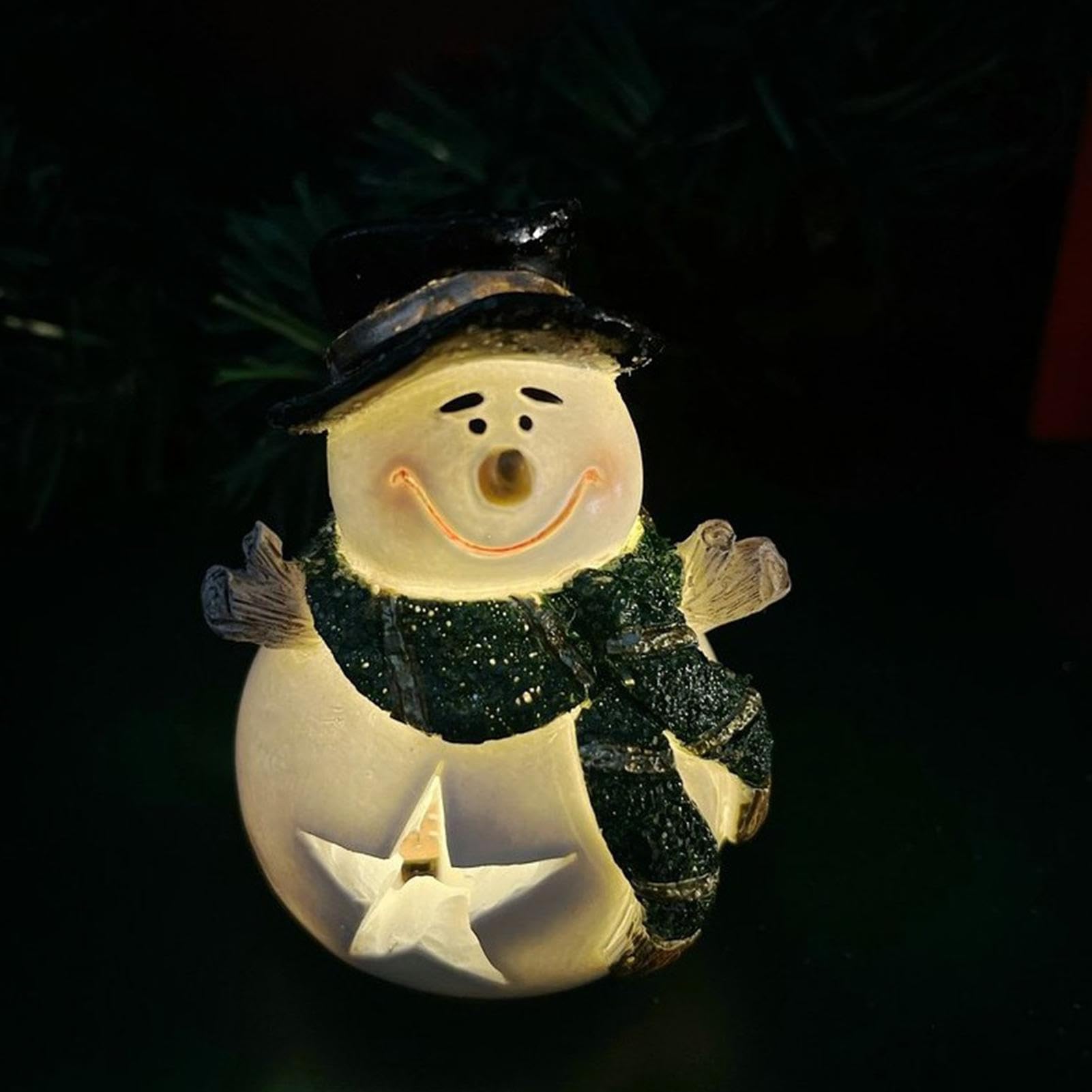 ヴィンテージ　クリスマス雪だるまの装飾品 星型台座付き Amazon.co.jp: クリスマス雪だるまの置物、クリスマス雪だるま座る