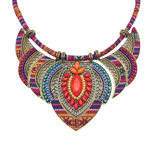 Ethnic Style Chunky Colorful Collar Festival Tribal Beaded Boho Choker