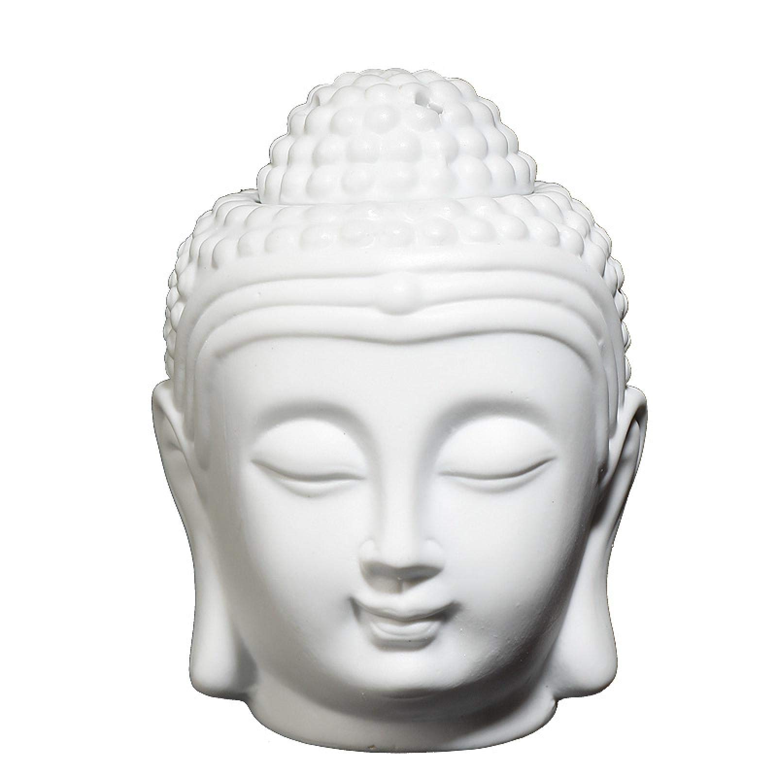 Ätherisches Ölbrenner/Aroma-Diffusor Kerze schmilzt Wärmer, Keramik Aromatherapie Ölbrenner Buddha-Kopf, Aroma ätherisches Öl Diffusor Räucherstäbchen Buddha J23 (Farbe: J24)