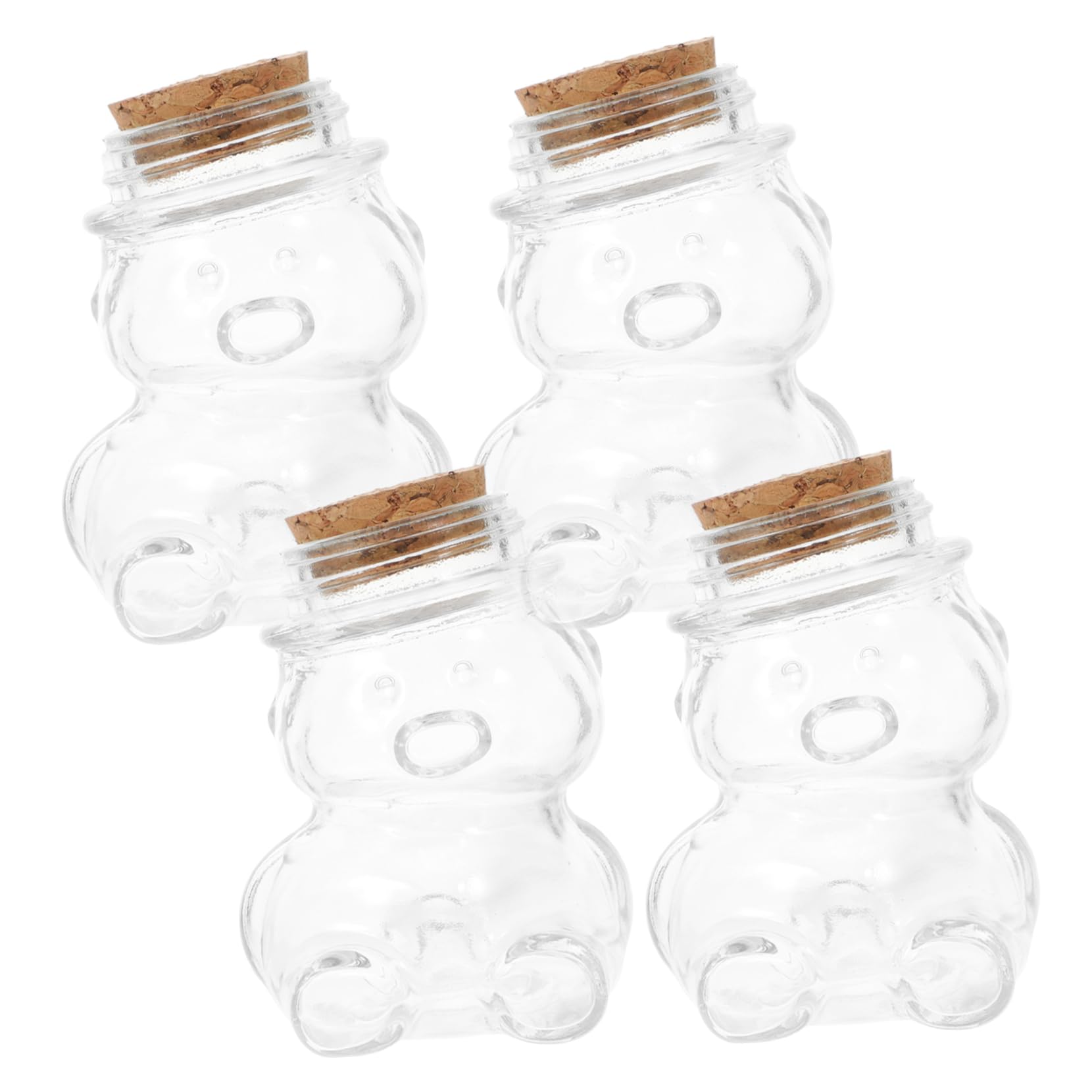 4piezas Botellas De Almacenamiento De Vidrio Transparentes Para Dulces y Snacks Recipientes Sellados Para Organización De Cocina Decoración Creativa y Almacenamiento De Joyas