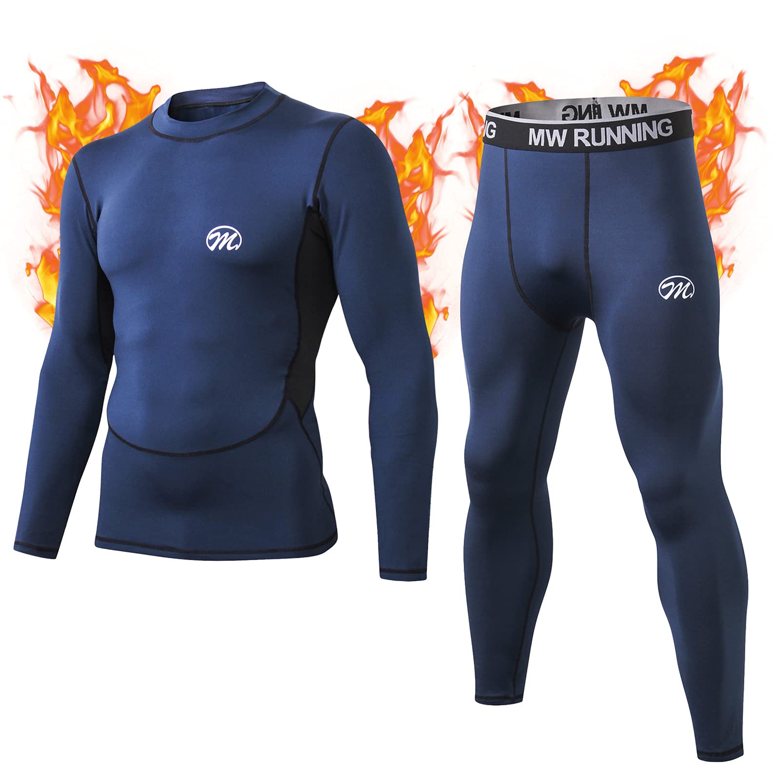 MeetHoo Biancheria Intima Termica Uomo, Biancheria Funzionale Uomo Quick Dry Maglia Termica Invernali da Sport Compression Baselayer per Corsa Ciclismo Calcio