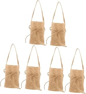 DIYEAH 3 Series Accesorios De Fotografía Bolsa De Arpillera Flores Cesta Almacenamiento De Boda Nupcial Lino Rústico 2 piezas x 3